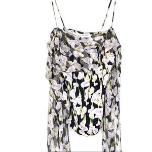 Diane von Furstenberg DVF Constance Calalily Silk Top Size 2